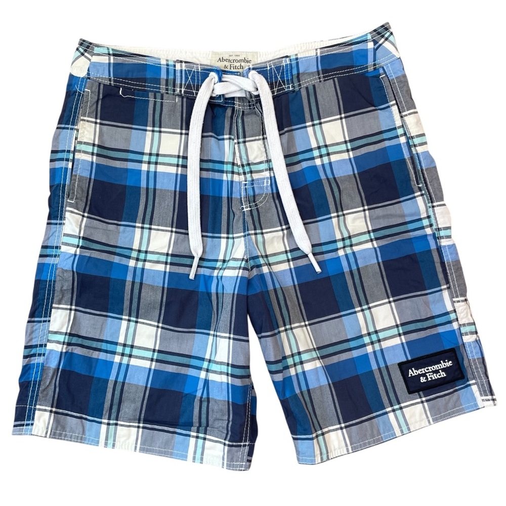 Abercrombie & Fitch Y2K Men's Multicolor Plaid Tugger Board Shorts Swim Trunks